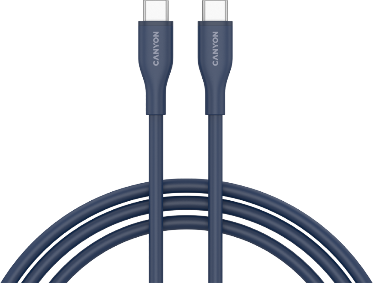 Кабел/адаптер CANYON cable CC60SC10 C-C 60W, 1 м, Тъмно синна ниска цена с бърза доставка - BestPC.BG