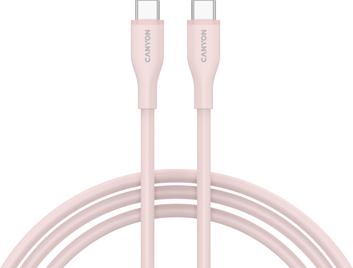 Кабел/адаптер CANYON cable CC60SC10 C-C 60W, 1 м, Розовна ниска цена с бърза доставка - BestPC.BG
