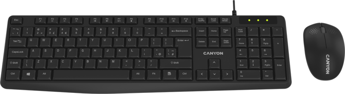 Клавиатура CANYON SET-W01 EN-BG Keyboard+Mouse Wireless Чернана ниска цена с бърза доставка - BestPC.BG