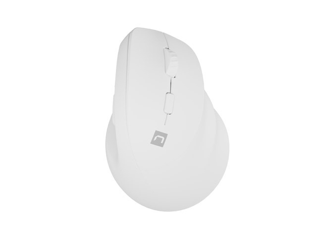 Мишка Геймърска Natec Vertical Mouse Crake 2 Wireless, 2400DPI Bluetooth 5.2 + 2.4 GHz, Бялна ниска цена с бърза доставка - BestPC.BG