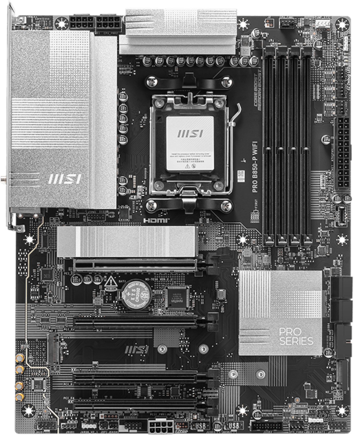 Дънна платка MSI PRO B850-P WIFI, ATX, Socket AM5, 4x DDR5 Dual Channel DDR5 до 8200(OC)MHzна ниска цена с бърза доставка - BestPC.BG