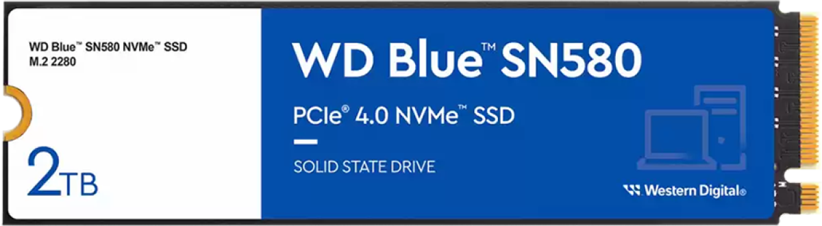 SSD WD Blue SN580 NVMe™ SSD - 2TB; WDS200T3B0E-00CHF0на ниска цена с бърза доставка - BestPC.BG