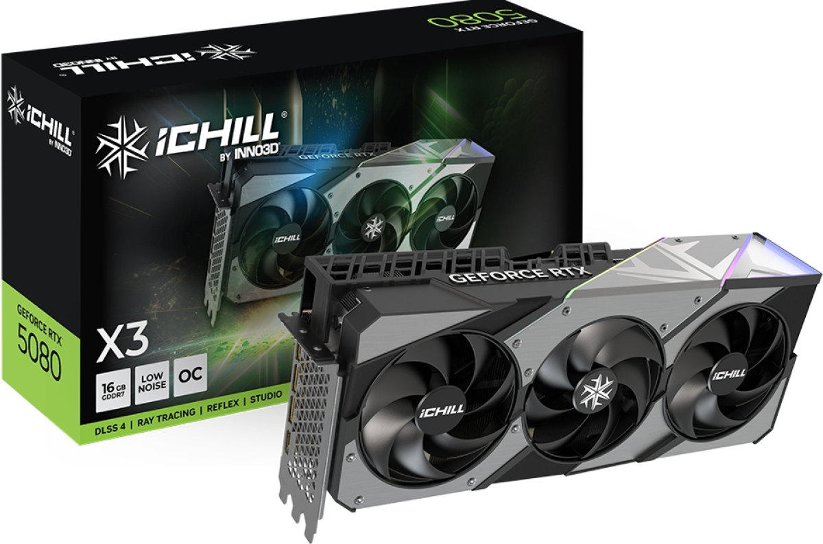 Видеокарта Inno3D GeForce RTX 5080 16GB GDDR7 iChill X3на ниска цена с бърза доставка - BestPC.BG