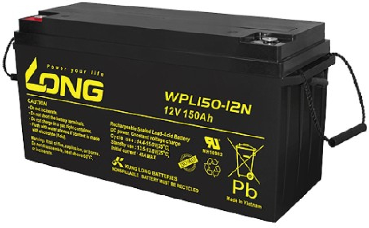Тягов акумулатор Long WPL150-12N 12V 150Ah, VRLA, Гелов, AGM 483x170x240 ммна ниска цена с бърза доставка - BestPC.BG