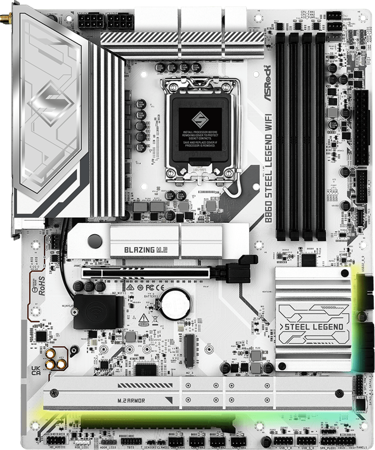 Дънна платка ASRock B860 STEEL LEGEND WIFI 6E, LGA 1851на ниска цена с бърза доставка - BestPC.BG