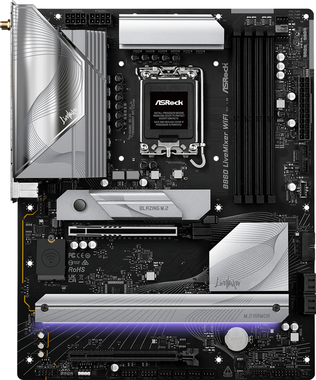 Дънна платка ASRock B860 LiveMixer WIFI 6E, LGA 1851на ниска цена с бърза доставка - BestPC.BG