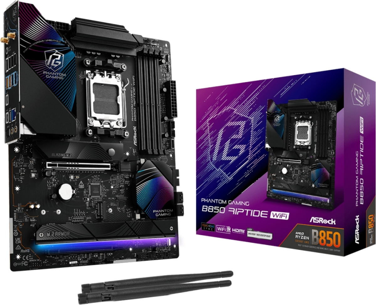 Дънна платка Asrock B850 Phantom Gaming Riptide Wi-Fiна ниска цена с бърза доставка - BestPC.BG