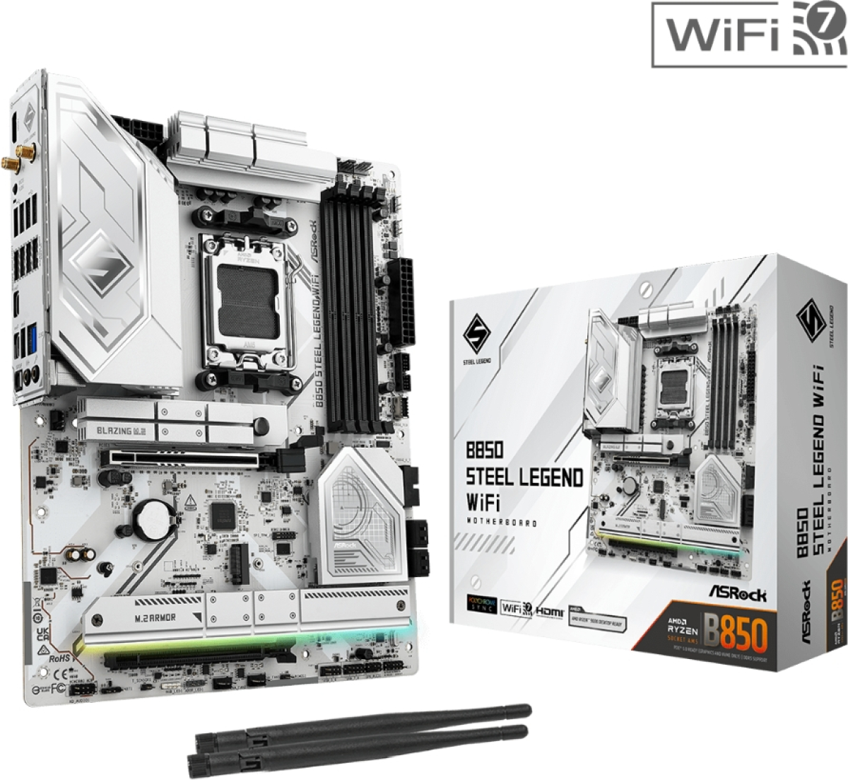 Дънна платка Asrock B850 Steel Legend Wi-Fiна ниска цена с бърза доставка - BestPC.BG