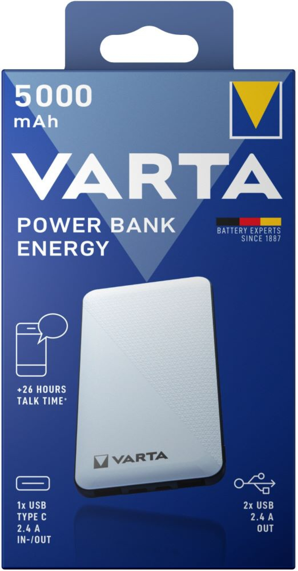 Външна батерия VARTA ENERGY ПРЕНОСИМА БАТЕРИЯ 5000mAhна ниска цена с бърза доставка - BestPC.BG