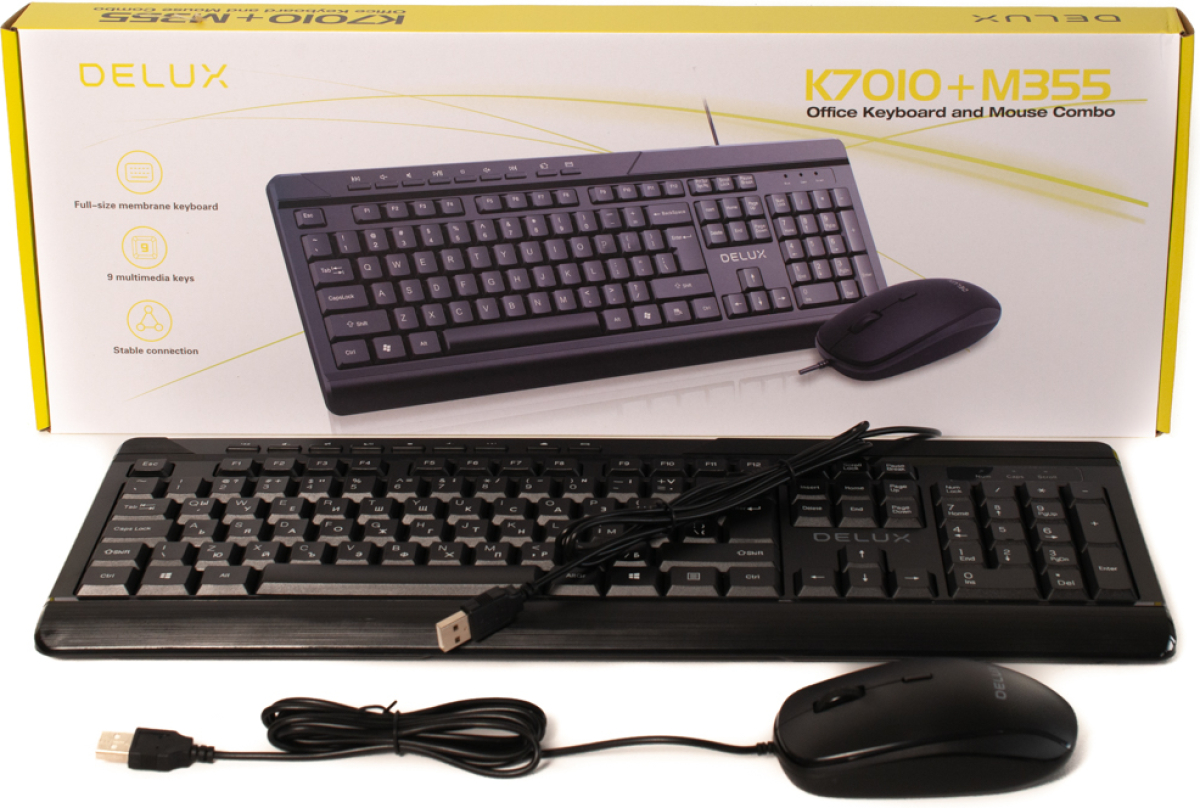 Комплект клавиатура и мишка Delux K7010U+M355BU БДС кирилизиранана ниска цена с бърза доставка - BestPC.BG