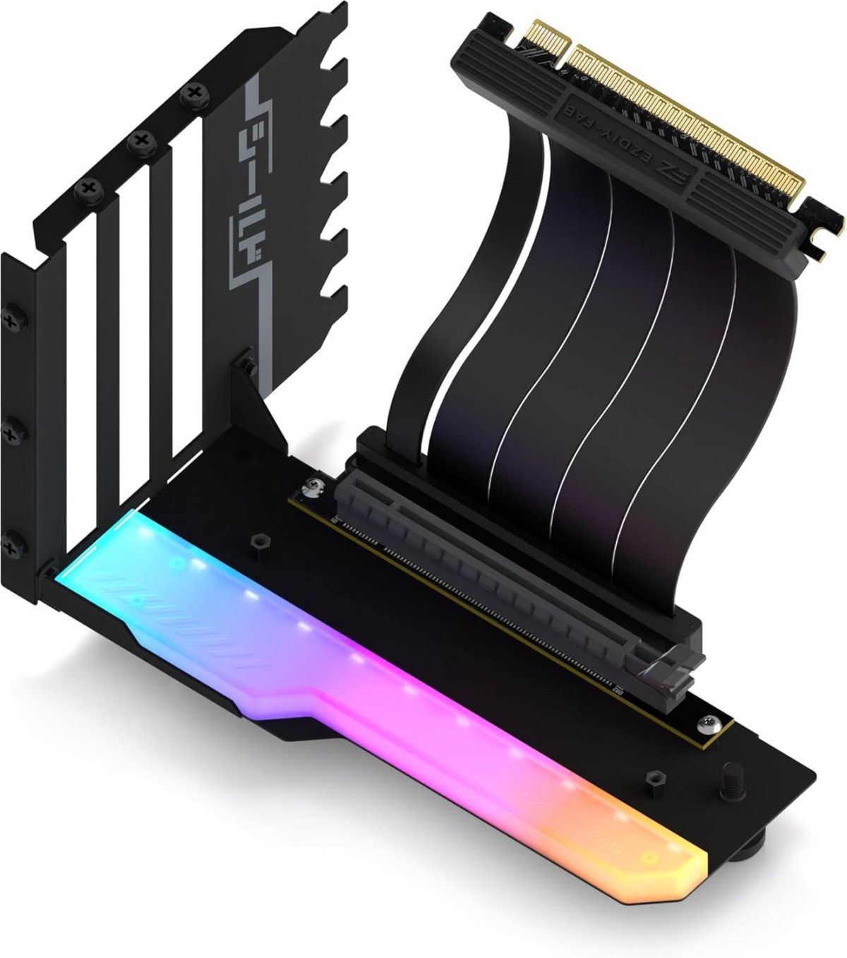 Други Брекет за вертикален монтаж на GPU EZDIY-FAB RGB PCIe 4.0 Riser Cable 90на ниска цена с бърза доставка - BestPC.BG