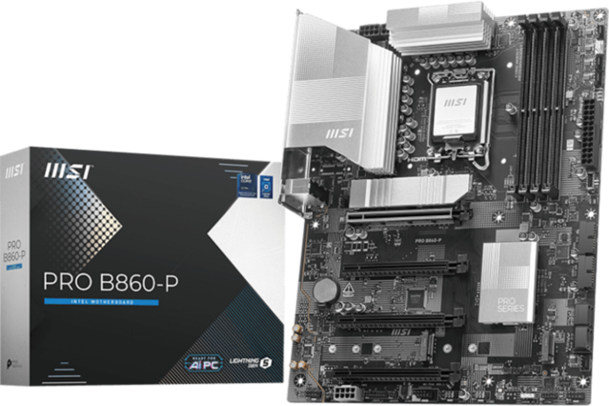 Дънна платка MSI PRO B860-P, LGA1851, 4x DDR5, 6400 MHz, 5000 Mb/s, HDMI, DisplayPort, ATXна ниска цена с бърза доставка - BestPC.BG