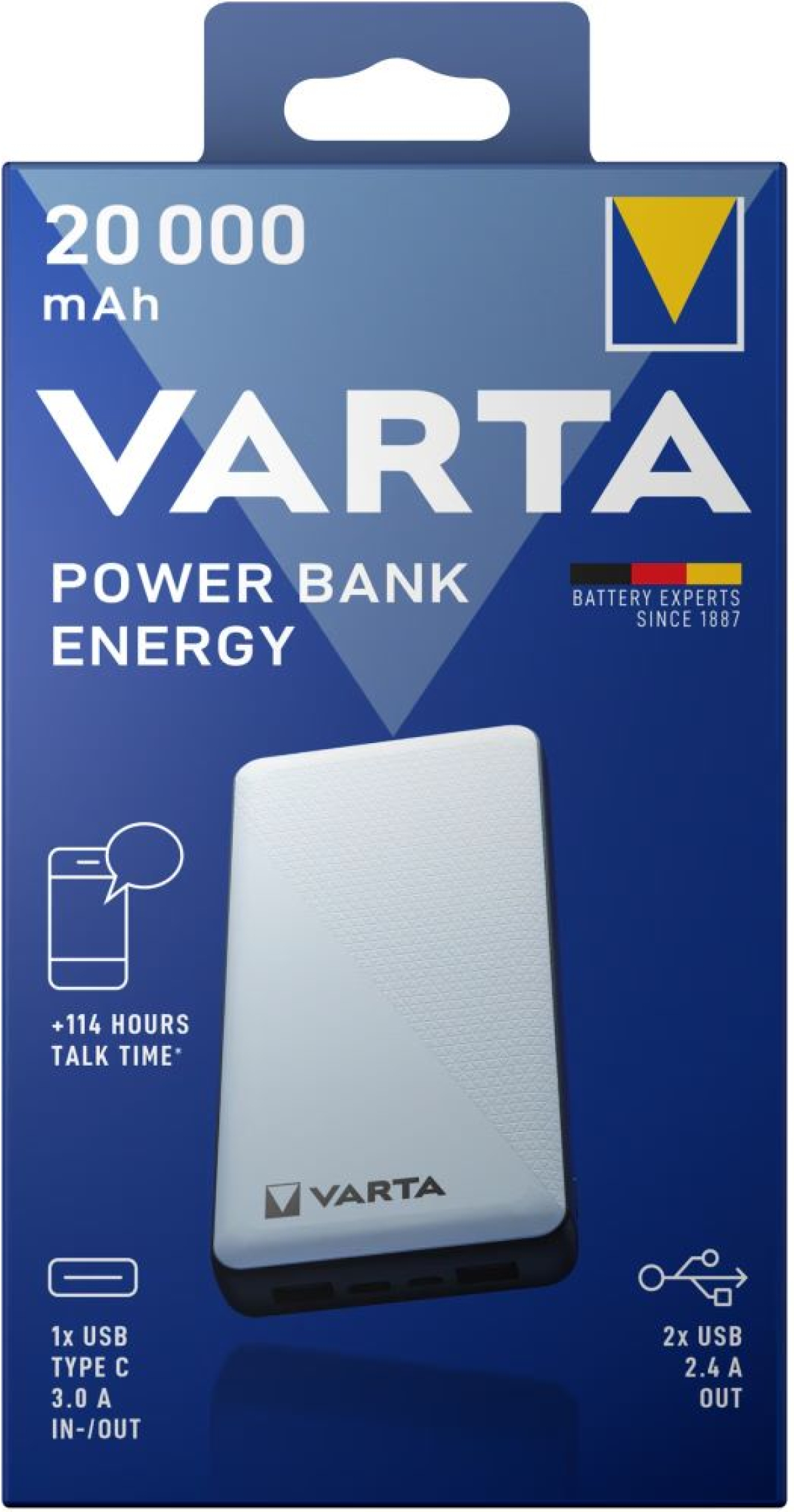 VARTA ENERGY ПРЕНОСИМА БАТЕРИЯ 20000mAhна ниска цена с бърза доставка - BestPC.BG