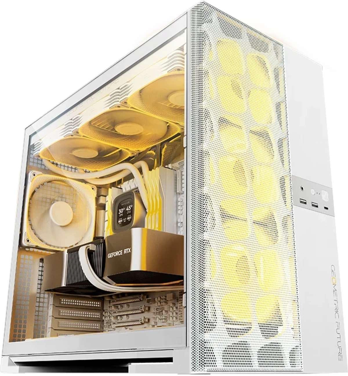 Geometric Future кутия Case EATX - Model 5 Vent White - 5 x 140 mm aRGB fans includedна ниска цена с бърза доставка - BestPC.BG