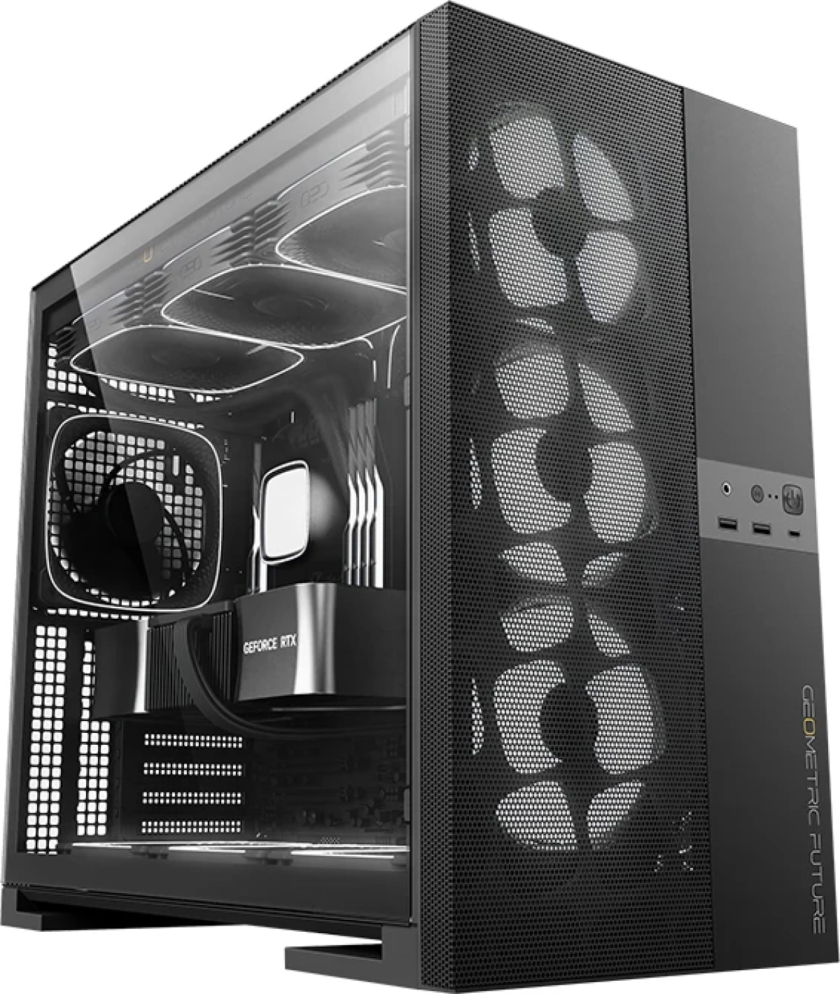Geometric Future кутия Case EATX - Model 5 Vent Black - 5 x 140 mm aRGB fans includedна ниска цена с бърза доставка - BestPC.BG