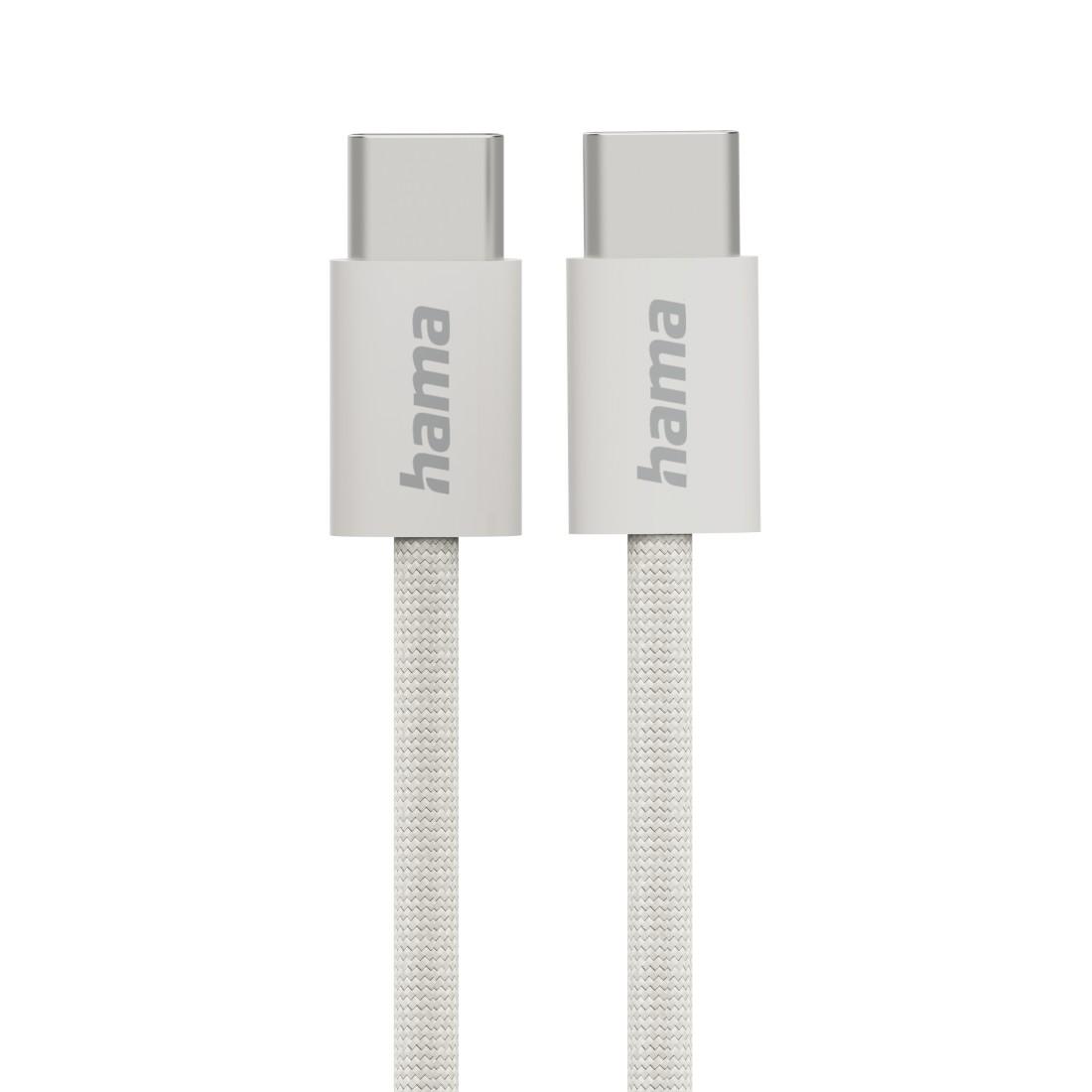 HAMA Кабел за зареждане Fabric, USB-C - USB-C, 1 m, Nylon, сивна ниска цена с бърза доставка - BestPC.BG