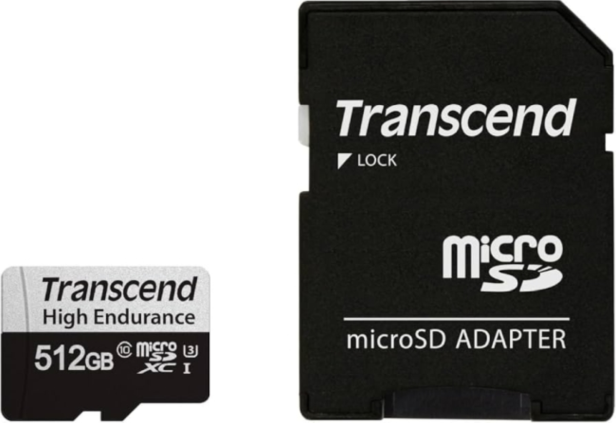 Transcend 512GB micro SD w- adapter UHS-I U3, High Enduranceна ниска цена с бърза доставка - BestPC.BG