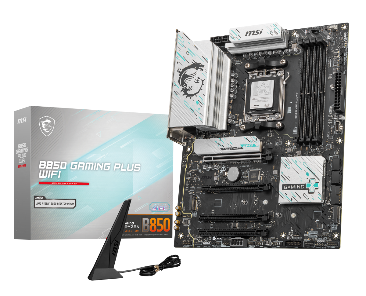 Дънна платка MSI B850 Gaming Plus WIFI, AM5, 4x DDR5 UDIMM, 802.11 be, 5G LAN, DisplayPort, ATXна ниска цена с бърза доставка - BestPC.BG