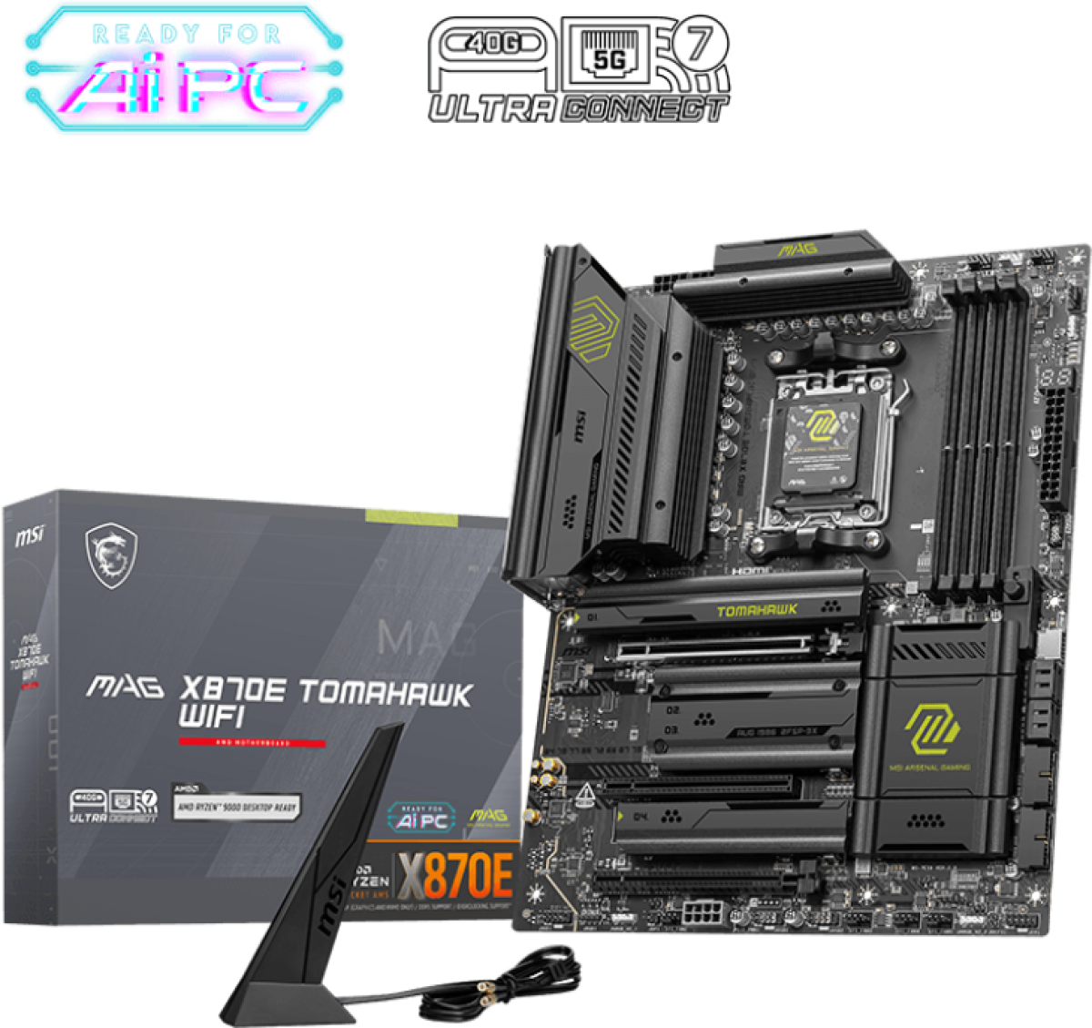 Дънна платка MSI MAG X870E TOMAHAWK WIFI, AM5, 4х DDR5, 5000 Mb/s,802.11be, ВТ 5.4, HDMI, ATXна ниска цена с бърза доставка - BestPC.BG