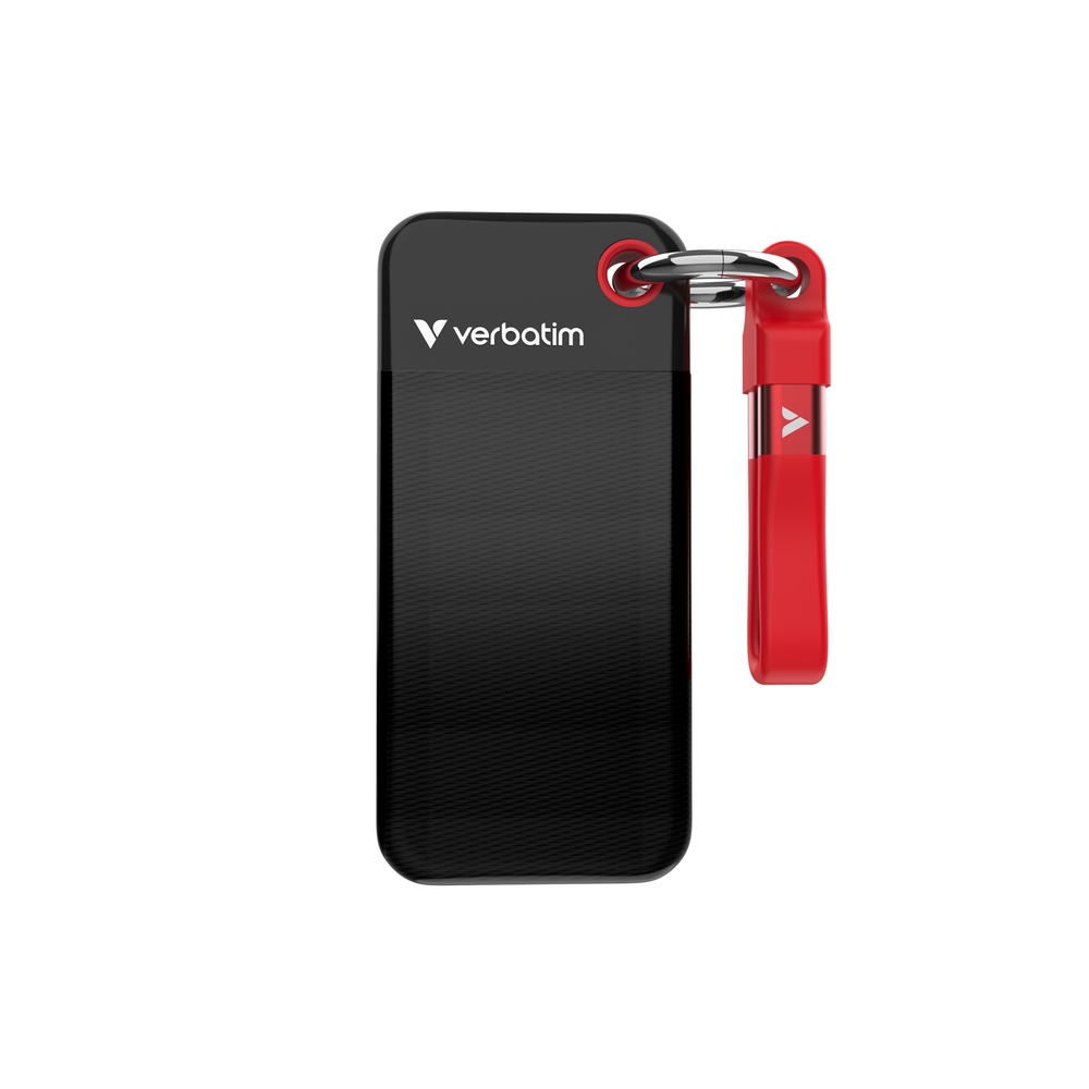 SSD външен Verbatim Pocket SSD USB 3.2 Gen 2 1TB Black-Redна ниска цена с бърза доставка - BestPC.BG