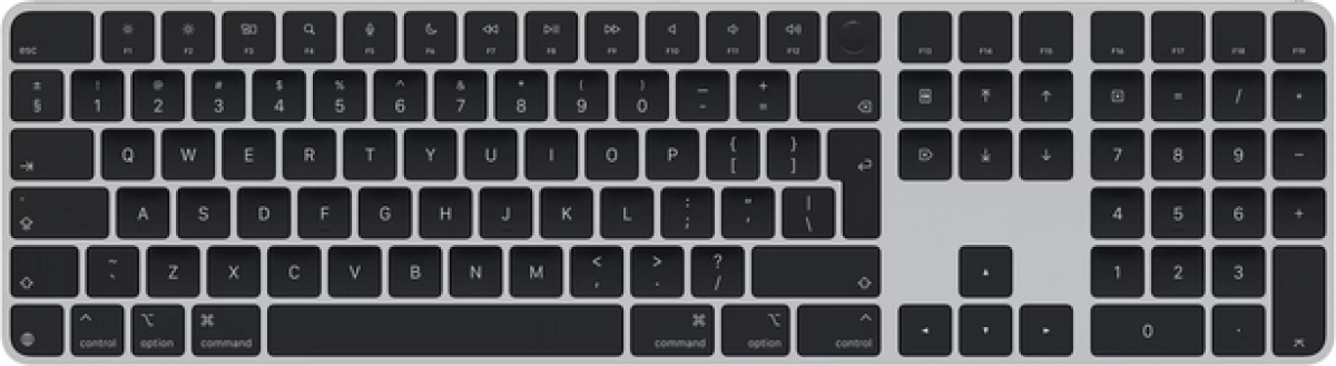 Клавиатура Apple Magic Keyboard (2024) w Touch ID and Numeric Keypad - International English - Black Keys, Черна/Сивана ниска цена с бърза доставка - BestPC.BG