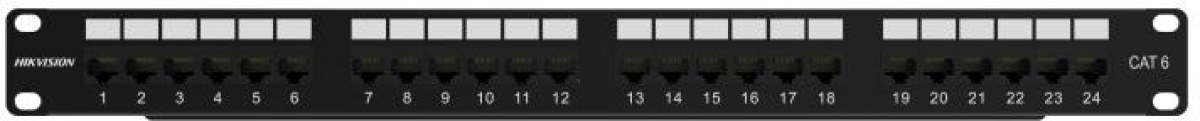 Пач панел Hikvision DS-1CP6U24-1U, Cat6, неекраниран 24-портов, 1Uна ниска цена с бърза доставка - BestPC.BG