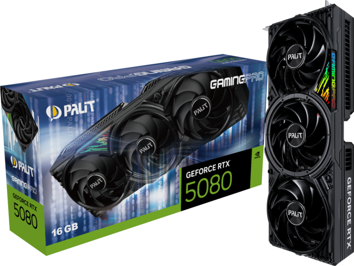Видеокарта PALIT NVIDIA GeForce RTX 5080 GamingPro - 16GB (NE75080019T2-GB2031A)на ниска цена с бърза доставка - BestPC.BG