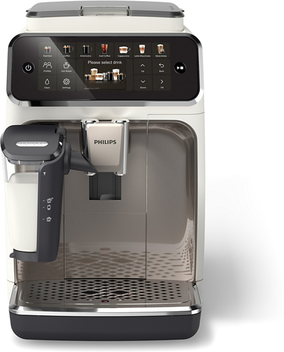 Кафемашина PHILIPS EP4443-70 Coffee machine 12 напитки, LatteGo бялана ниска цена с бърза доставка - BestPC.BG