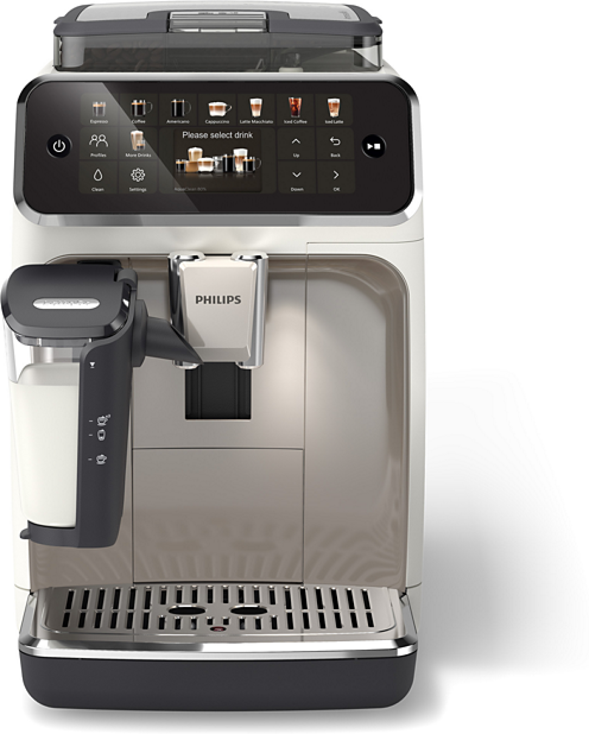 Кафемашина PHILIPS EP5543-90 Coffee machine 20 напитки, LatteGo бялана ниска цена с бърза доставка - BestPC.BG
