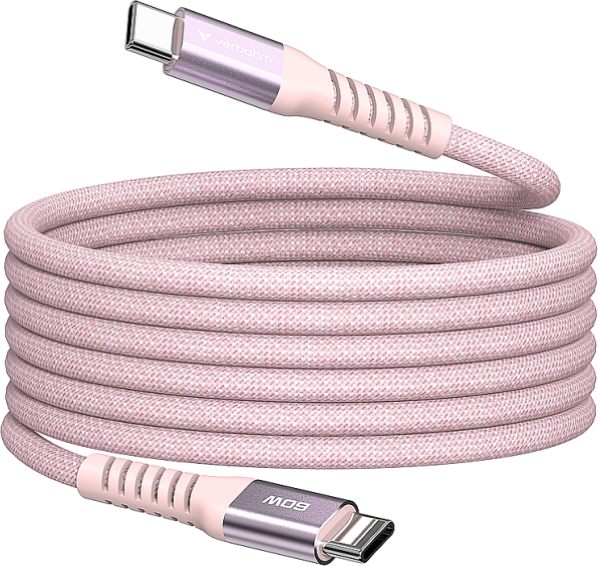 Кабел/адаптер Verbatim Sync & Charge USB-C to USB-C 100W Magnetic 120 cm - Pinkна ниска цена с бърза доставка - BestPC.BG