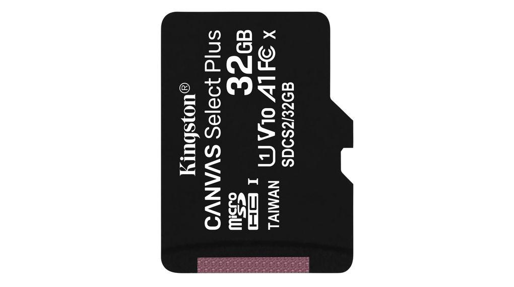 Kingston Canvas Select Plus, 32GB, microSDHC, Class 10 UHS-I, Bulkна ниска цена с бърза доставка - BestPC.BG