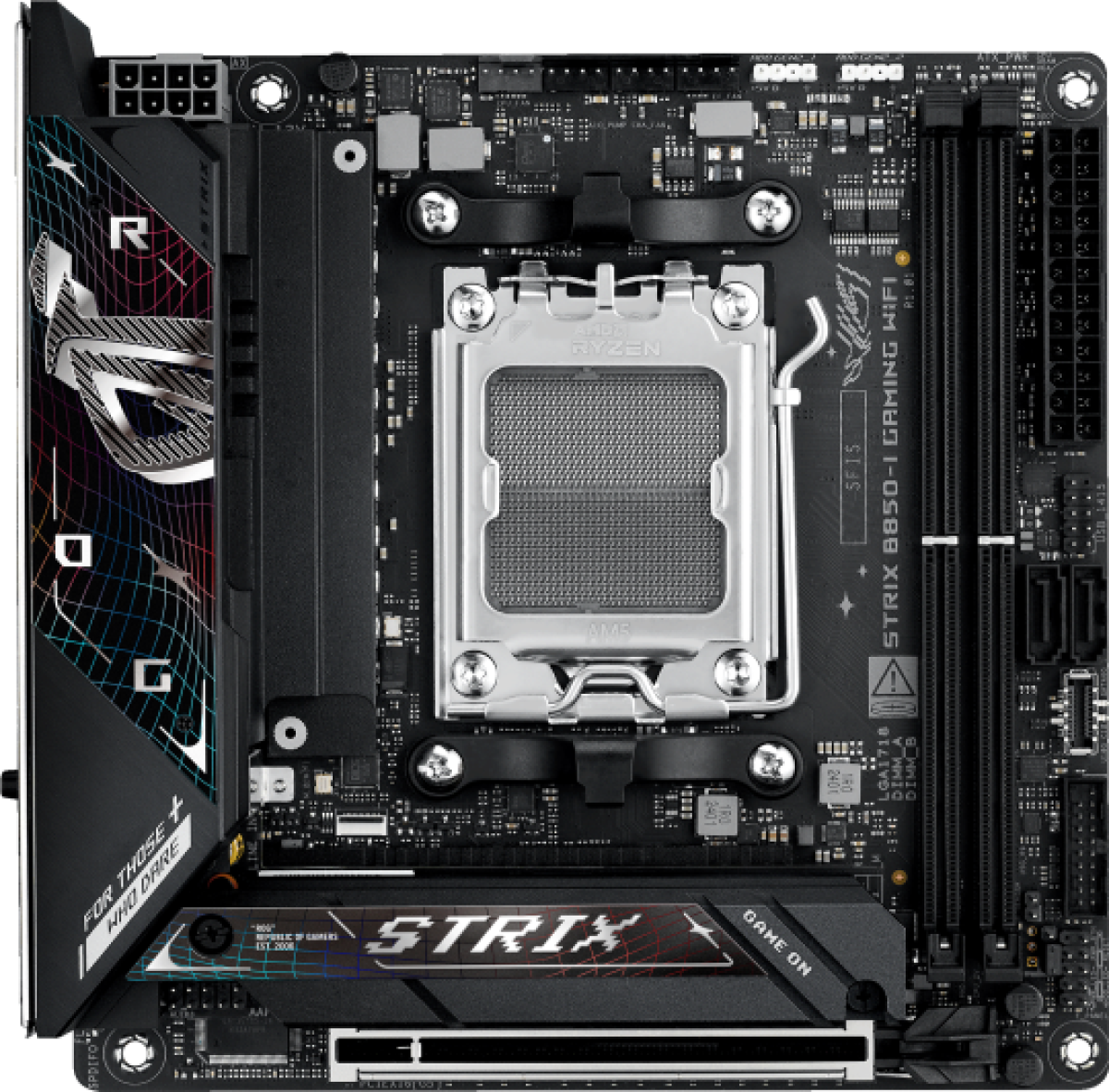Дънна платка ASUS ROG STRIX B850-I GAMING WIFI 7 Mini-ITX, socket AM5на ниска цена с бърза доставка - BestPC.BG