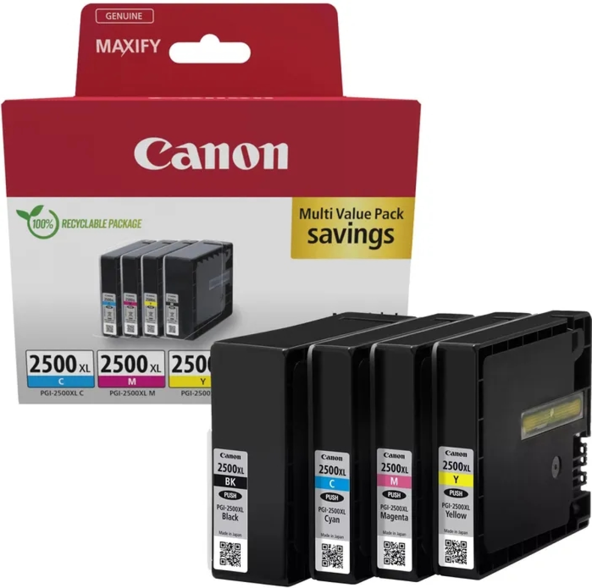 Касета с мастило Canon PGI-2500XL BK-C-M-Y Multi Packна ниска цена с бърза доставка - BestPC.BG