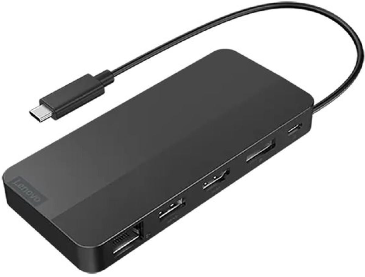 Докинг станция LENOVO USB-C, с два дисплея, 1xHDMI2.1 1xDP1.4 1xUSB-A 2xUSB-C 1xRJ45, без AC адаптер, черенна ниска цена с бърза доставка - BestPC.BG