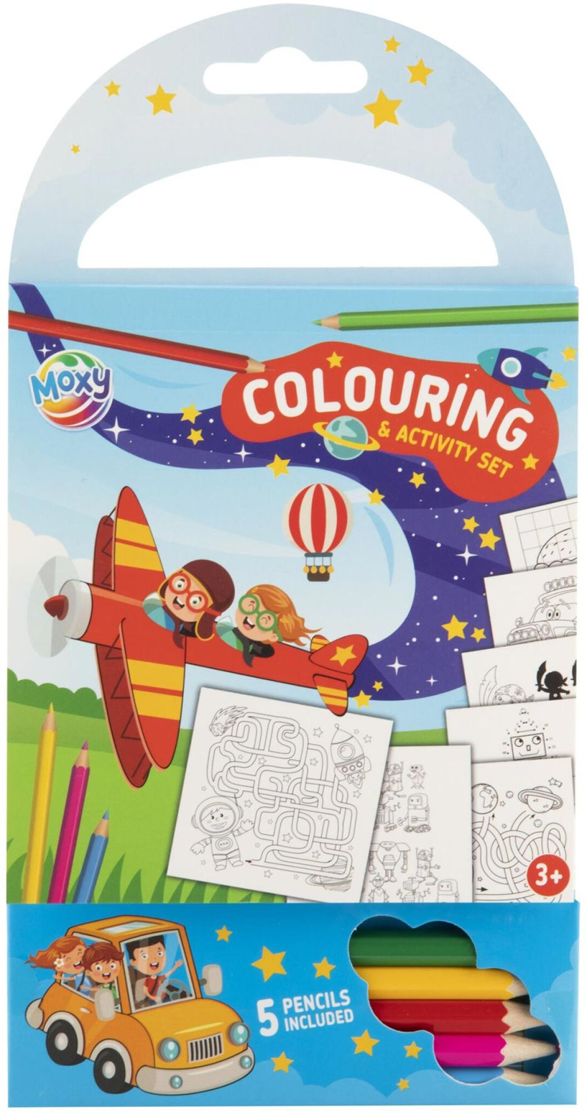 Moxy Книжка за оцветяване и дейности, с 5 молива, за момчетана ниска цена с бърза доставка - BestPC.BG