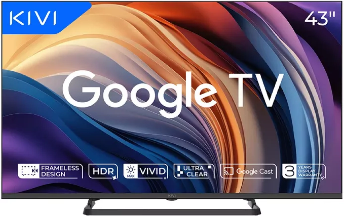 Телевизор Kivi 43U710QB - 43", 3840 x 2160, 4K/UHD Smart TV, 60 Hz, 1800:1, HDR, Wi-Fi, Bluetooh, LAN, 3x HDMI, 2x USB, Черенна ниска цена с бърза доставка - BestPC.BG