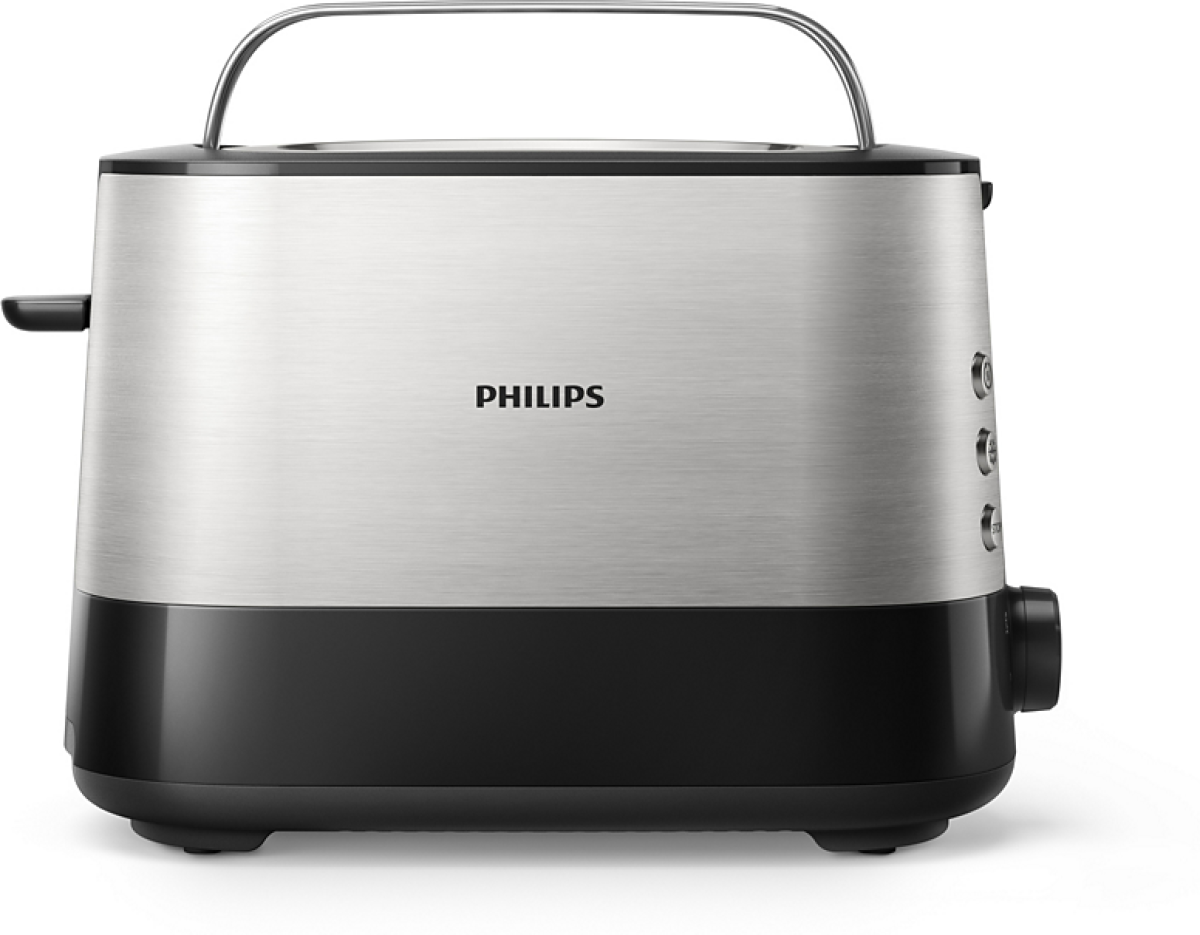 PHILIPS Viva Collection Toaster HD2635-90 2 wide slots blackна ниска цена с бърза доставка - BestPC.BG