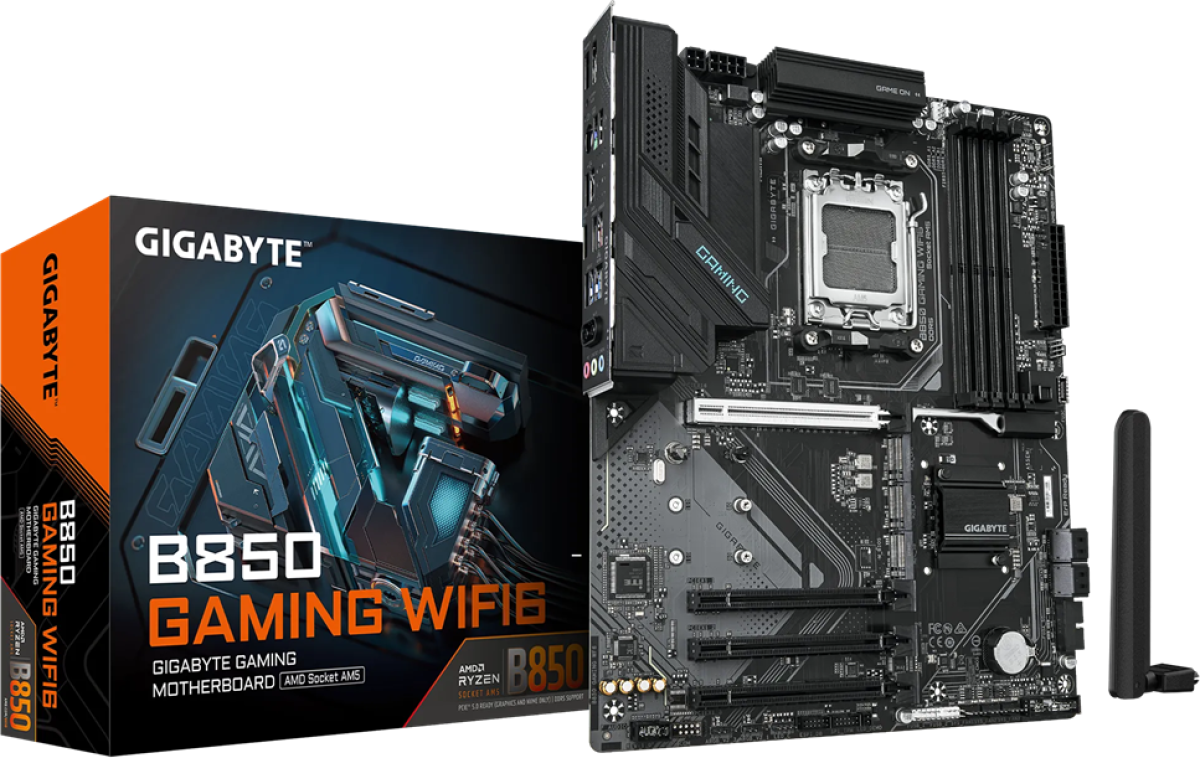Дънна платка GIGABYTE B850 GAMING WF6, 4xDDR5 4xSATA3 RAID HDMI DP 2xM2 GLAN 4xPCIEx16 WiFIна ниска цена с бърза доставка - BestPC.BG