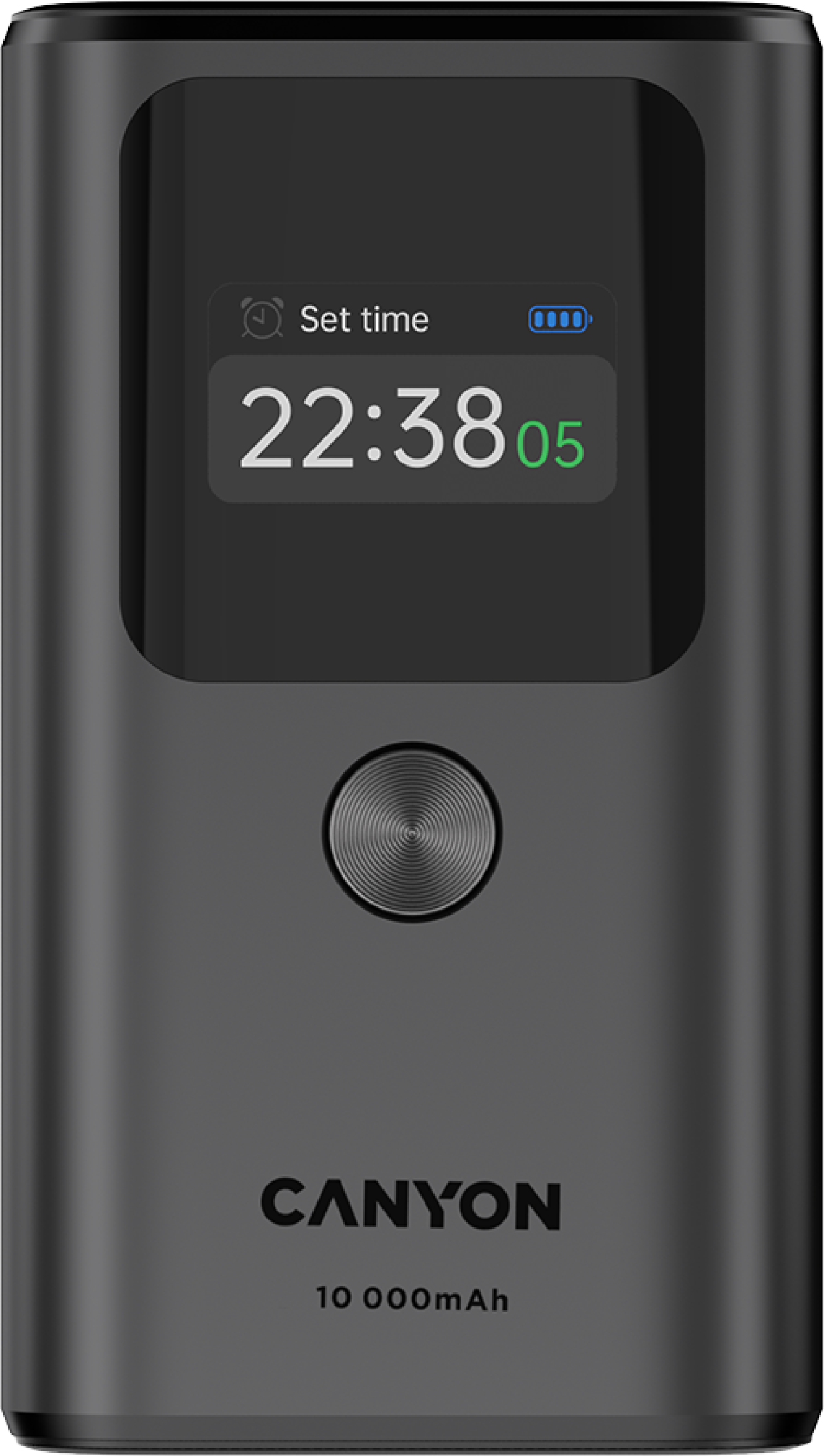 Външна батерия CANYON power bank OnPower 130 TFT 10000 mAh PD30W Dark Greyна ниска цена с бърза доставка - BestPC.BG