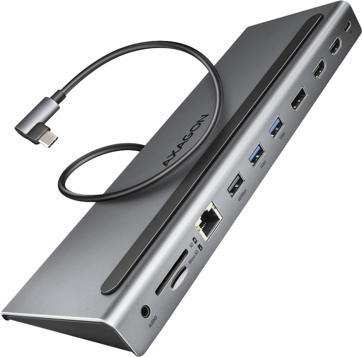 USB Хъб Axagon Multiport USB-C 5Gbps TRIPLE 4K DISPLAY hub HMC-4KX3на ниска цена с бърза доставка - BestPC.BG