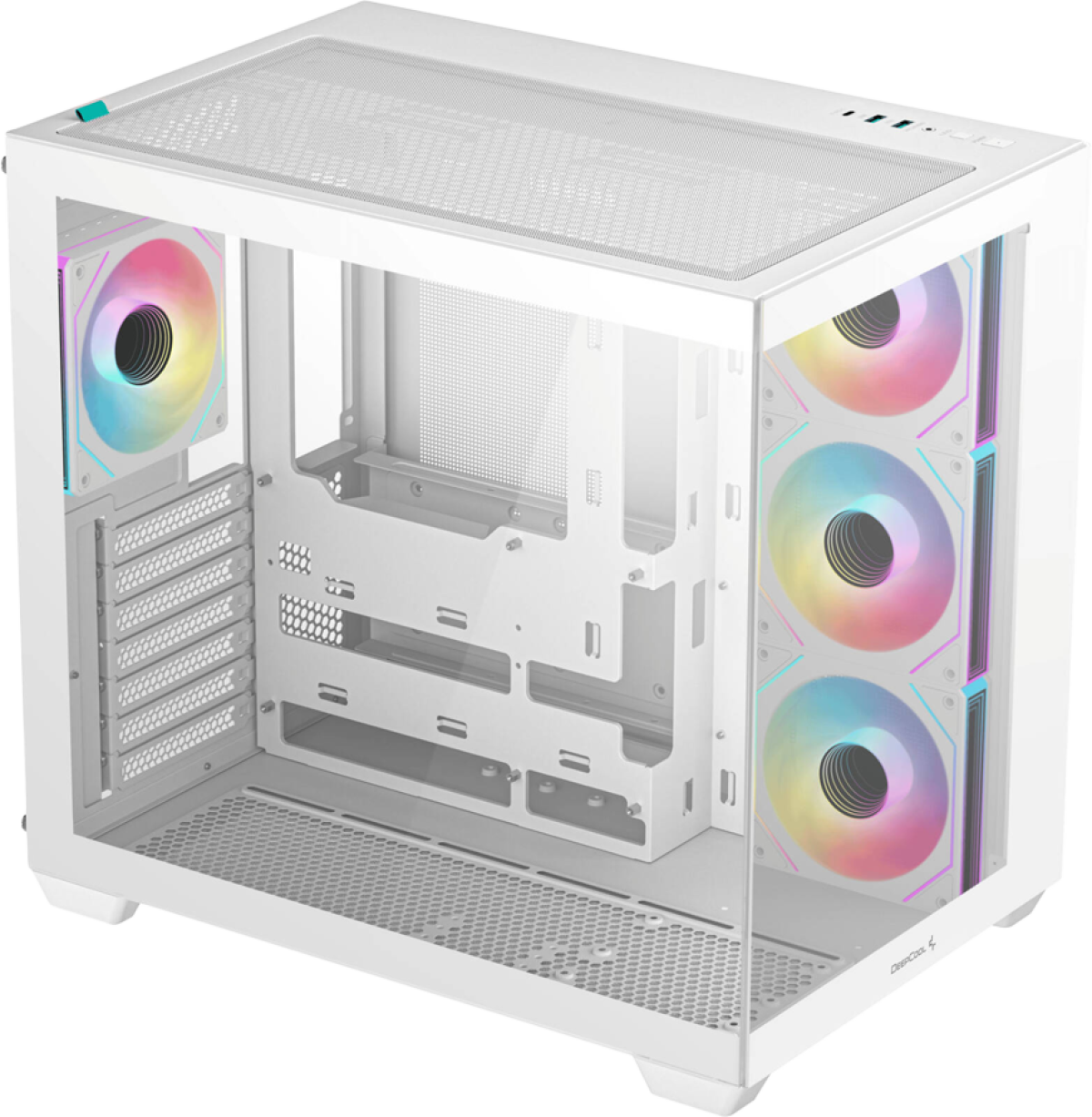 Кутия DeepCool CG530 4F WH - 2 x USB 3.0 Type A, 4 x 120 мм. ARGB вентилатора, с прозорец, бяла, без захранванена ниска цена с бърза доставка - BestPC.BG