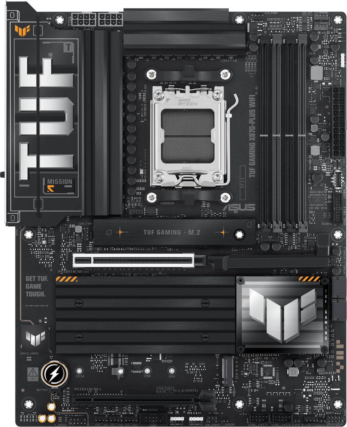 Дънна платка ASUS TUF GAMING X870-PLUS WIFI AM5, 4 х DDR5, 256 GB, ATXна ниска цена с бърза доставка - BestPC.BG