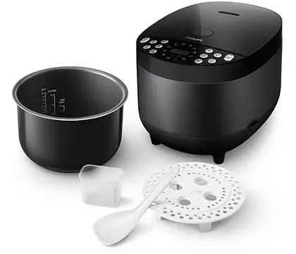 PHILIPS Уред за готвене „Всичко в едно“, серия 3000 - 3D система за нагряване, 5-слоен вътрешен съд, 60 програми за готвене; HD4713/41на ниска цена с бърза доставка - BestPC.BG
