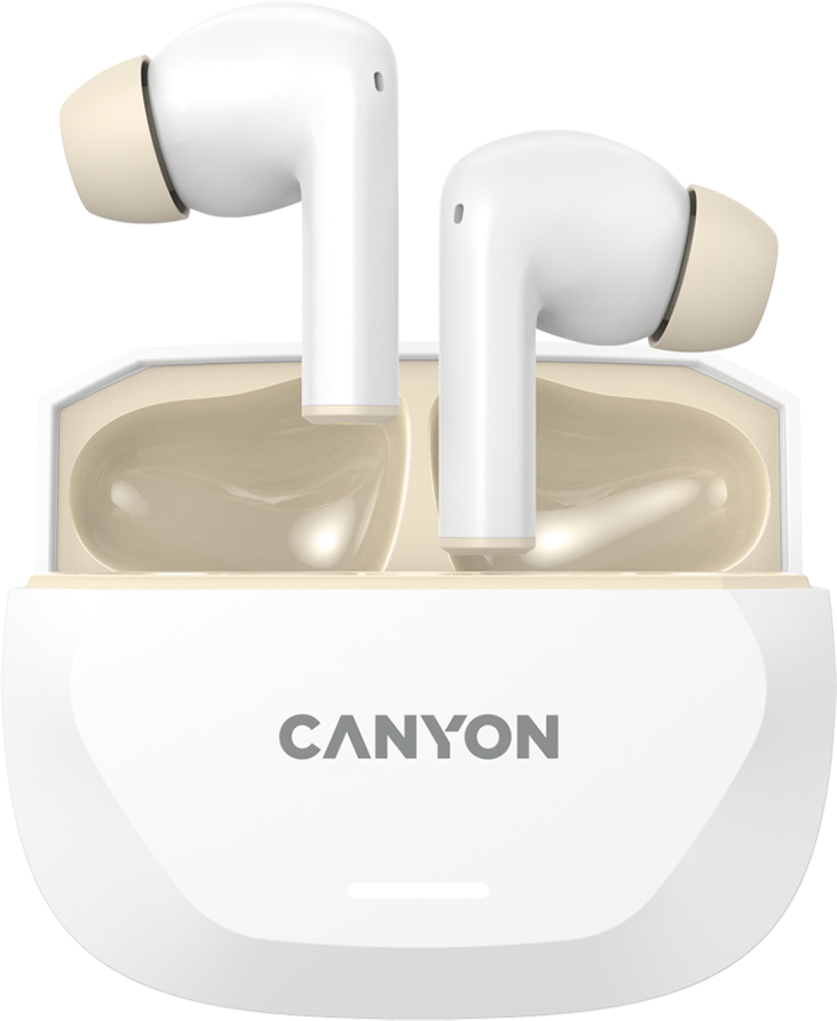 Слушалки CANYON headset HEXAGON 7 TWS ANC+ENC Wireless Charge, Белина ниска цена с бърза доставка - BestPC.BG