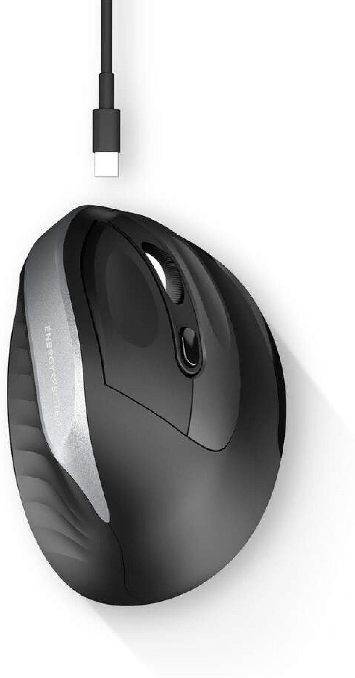Energy Office Mouse 5 Comfy, безжична мишка, вертикална, USB-A донгъл, 1000-1600 DPI, черенна ниска цена с бърза доставка - BestPC.BG