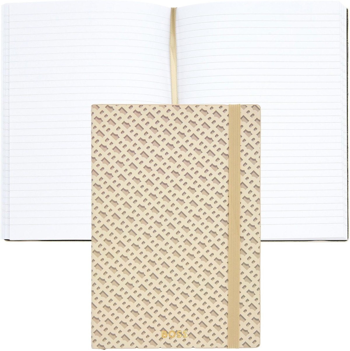 Hugo Boss Тефтер Monogram, A5, на редове, кремавна ниска цена с бърза доставка - BestPC.BG