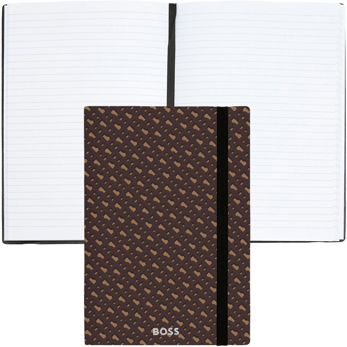 Hugo Boss Тефтер Monogram, A5, на редове, карамелна ниска цена с бърза доставка - BestPC.BG