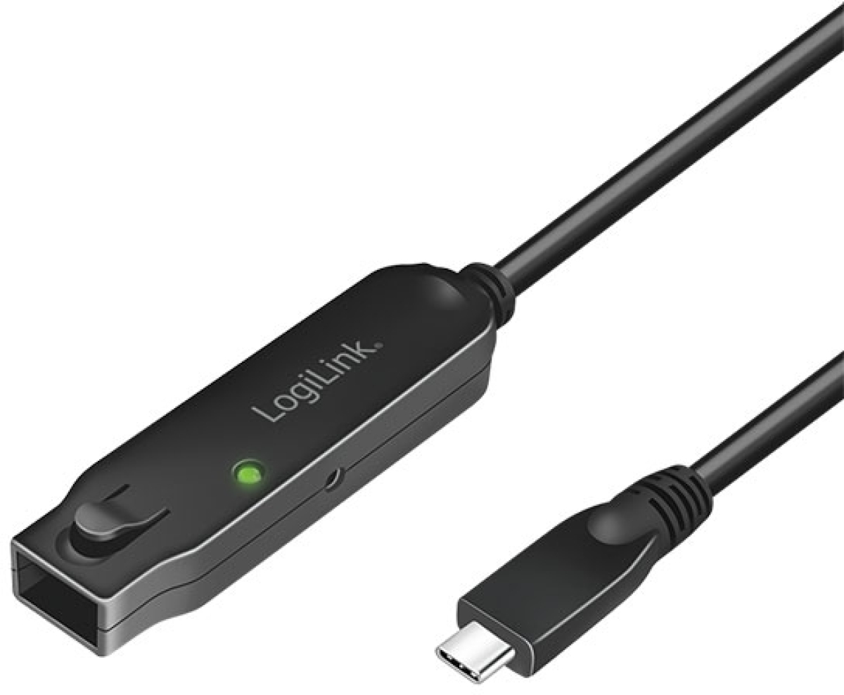 Кабел/адаптер Cable USB3.2 C-C M-F+Repeater, 5m, Logilink UA0418на ниска цена с бърза доставка - BestPC.BG