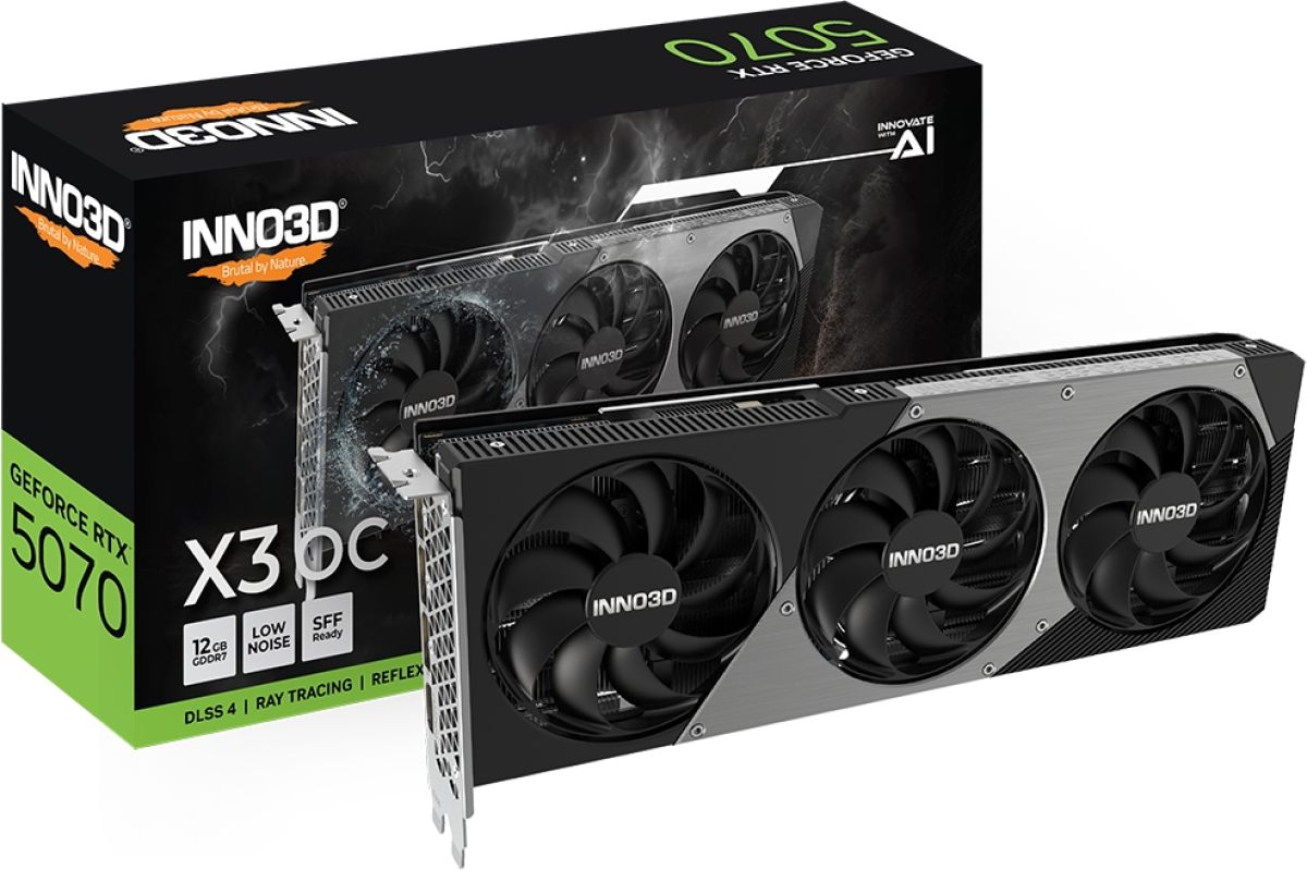 Видеокарта Inno3D GeForce RTX 5070 12GB GDDR7 X3 OCна ниска цена с бърза доставка - BestPC.BG