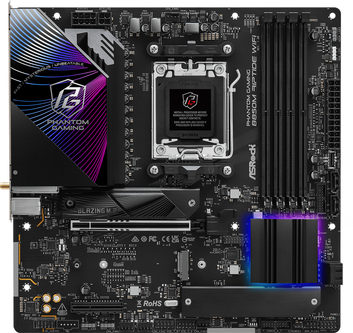 Дънна платка ASRock B850M RIPTIDE WIFI7 socket AM5на ниска цена с бърза доставка - BestPC.BG